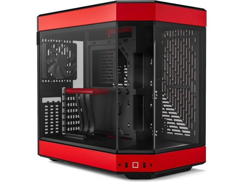 Кутия HYTE Y60 Tempered Glass, Mid-Tower, Черно и Червено