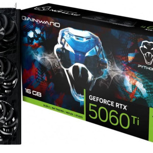 Gainward RTX 5060Ti Python III 16GB GDDR7 128 bit, 1x HDMI 2.1b, 3x DP 2.1b, 3 Fan, 1x 8-pin pwr connector, 600W, 291.9 x 116.5 x 41.3 mm, NE7506T019T1-GB2061T