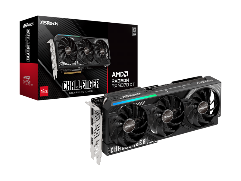 ASROCK Video Card AMD Radeon RX 9070 XT Challenger 16GB GDDR6