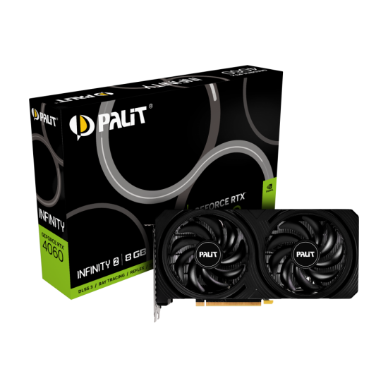 Palit RTX 4060 Infinity 2 8GB GDDR6, 128 bits, 1x HDMI 2.1, 3x DP 1.4a, two fan, 1x 8-pin Power connector, recommended PSU 600W, NE64060019P1-1070L