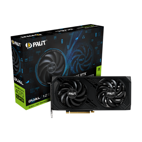 Palit RTX 4070 Dual 12GB GDDR6, 192 bit, 1x HDMI 2.1a, 3x DP 1.4a, 2 Fan, 1x 8-pin Power connector, recommended PSU 750W, NE64070019K9-1048D.