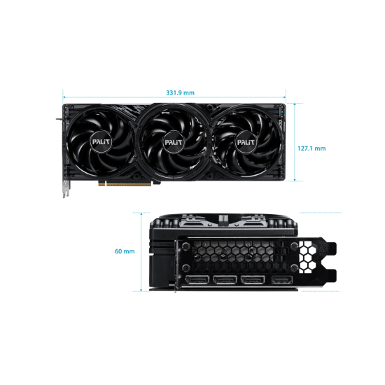 PALIT GeForce RTX 5080 GamingPro 16GB GDDR7, 256 bit, 1x HDMI 2.1b, 3x DP 2.1b, 3 Fan, 1x 16-pin pwr connector, 850W, 331.9 x 127.1 x 60 mm, NE75080019T2-GB2031A
