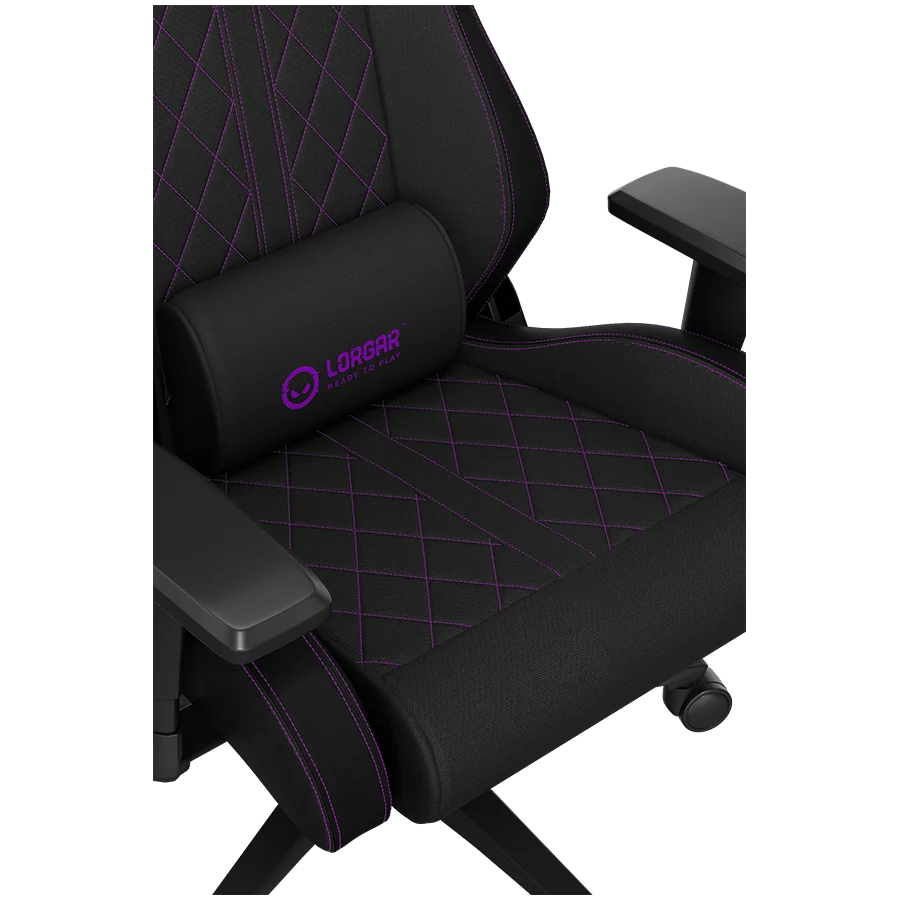 LORGAR CHA41, Ergonomic Gaming Chair Advanced, premium anti-stain fabric, Black/purple