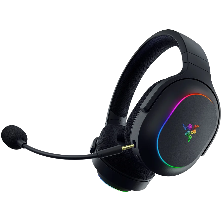 Razer Barracuda X Chroma, Gaming Headset, Black, Oval Ear Cushions, 2.4 GHz Wireless / Bluetooth, Breathable Fabric with Memory Foam Cushions, Detachable Razer™ HyperClear Cardioid Mic, 7.1 Surround sound: Only available on Windows 10 64-bit (or higher)