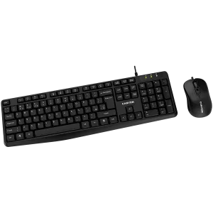 CANYON USB standard KB, water resistant BG layout bundle with optical 3D wired mice 1000DPI black