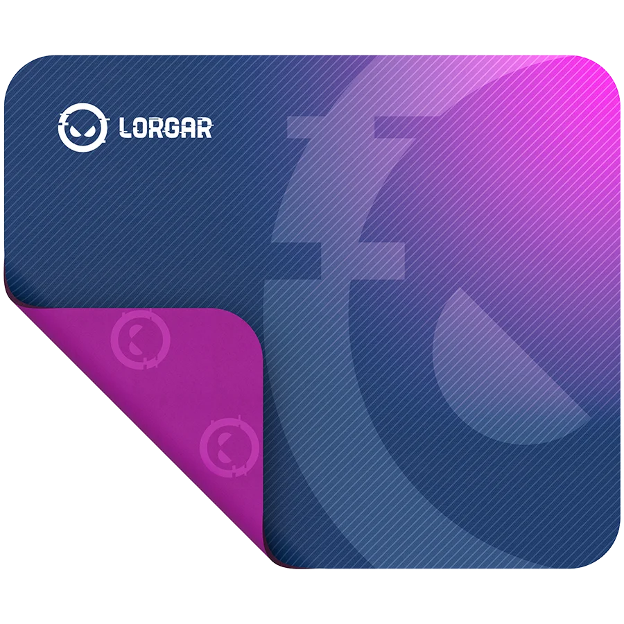 Lorgar Main 133, Gaming mouse pad, High-speed surface, Purple anti-slip rubber base, size: 360mm x 300mm x 3mm, weight 0.2kg