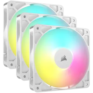 CORSAIR RS120 ARGB White, 120mm ARGB Fan, Triple Pack