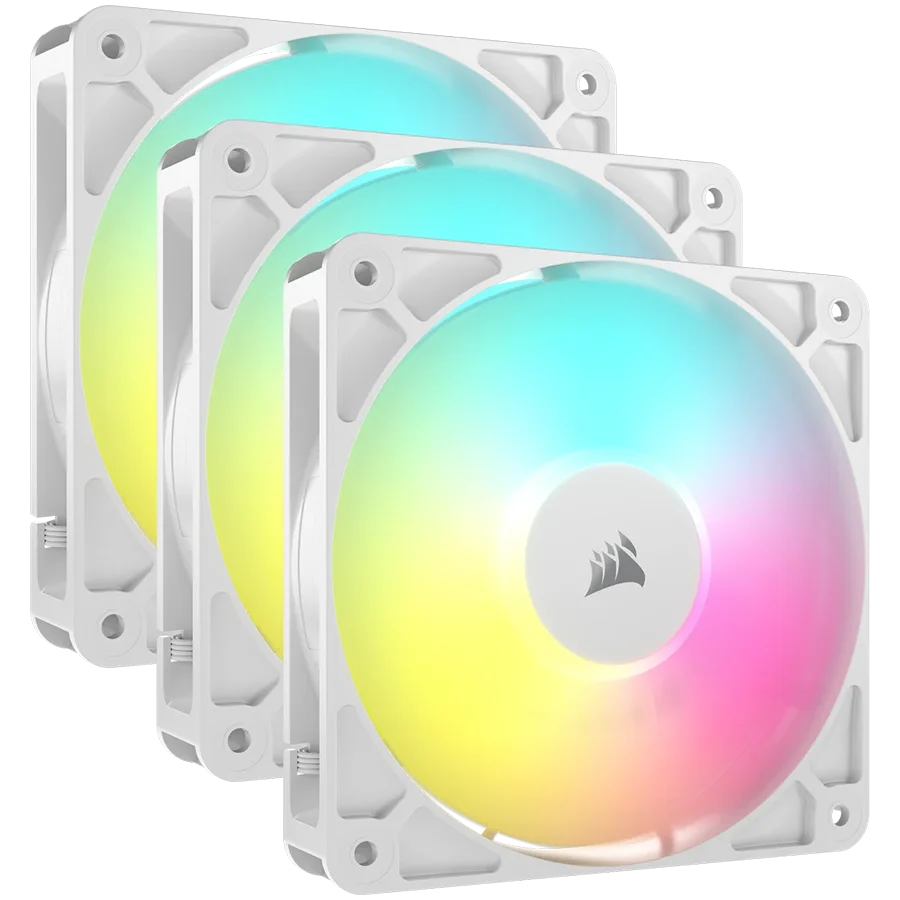 CORSAIR RS120 ARGB White, 120mm ARGB Fan, Triple Pack