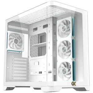 Crystal Storm Arctic V2 EN49408 (WH,EATX,U3+U2,Front Curved & Left TG,3PCS J22A PWM Arctic Reverse & 1PC J22A PWM Arctic,ARGB PCB)