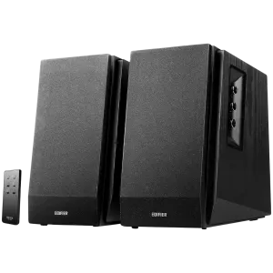 Edifier R1700BT 2.0 Bookshelf Speakers, BT V5.1, RCA, 0.75-inch Tweeters, 4-inch Drivers, 66W (RMS), Control Knobs and Remote Control, Black