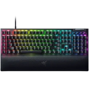 Razer BlackWidow V4 Mechanical Gaming Keyboard, US Layout, Green Switch, Razer Chroma™ RGB, 6 Macro Keys, Lubricated Stabilizers, Media Keys, Magnetic Wrist Rest, Up to 8000 Hz Polling Rate, Detachable Type C Cable