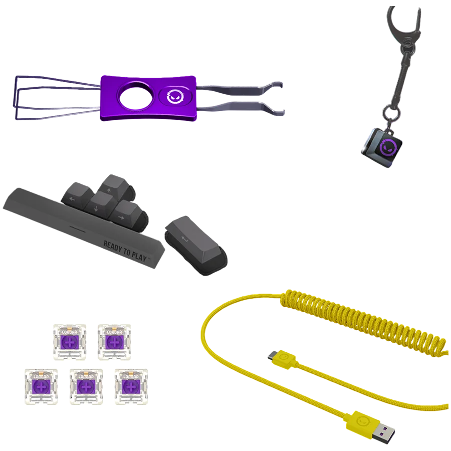 LORGAR KBP70MW, Wireless 65% Mechanical Gaming Keyboard Pro, Black/yellow, EN layout