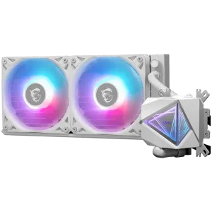 MSI MAG CORELIQUID I240 WHITE 2x 120mm ARGB Fans, Aluminium Radiator, Loop Dynamic Bearing, Intel LGA 1150/1151/1155/1156/1200/1700/1851, AMD AM5/AM4, 3Y Warranty
