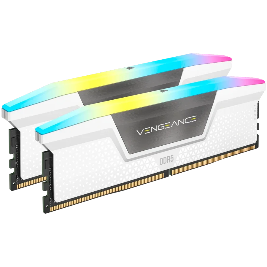 CORSAIR VENGEANCE RGB DDR5 32GB (2 x 16GB) DDR5 6400 CL32-40-40-84 1.40V Intel XMP & AMD EXPO - White CORSAIR VENGEANCE RGB DDR5 32GB (2 x 16GB) DDR5 6400 CL32-40-40-84 1.40V Intel XMP & AMD EXPO - White