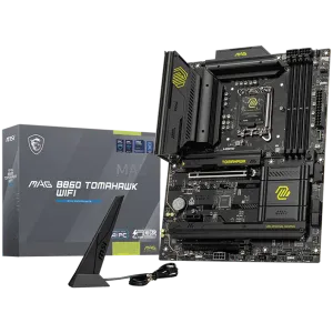 MSI MAG B860 TOMAHAWK WIFI, ATX, LGA 1851, 4x DDR5 Dual Channel DDR5 up to 9200(OC)MHz, 2x PCIe x16 slot, 3x M.2 slot, 4x USB 2.0, 4x USB 10Gbps, 1x USB 10Gbps Type-C, 1x USB 40Gbps Type-C, HDMI, DP, 7.1 HD Audio, 5G LAN, WiFi, BT, 3Y