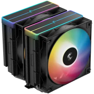 DeepCool AG620 BK ARGB V2, CPU Air Cooler, 2x120mm ARGB PWM Fan, Core Touch Technology 2.0, 6 Heatpipes, LGA1851/1700/1200/115x, AMD AM5/AM4, 129x136x161 mm(LxWxH), 2Y, R-AG620-BKAMMN-GJD