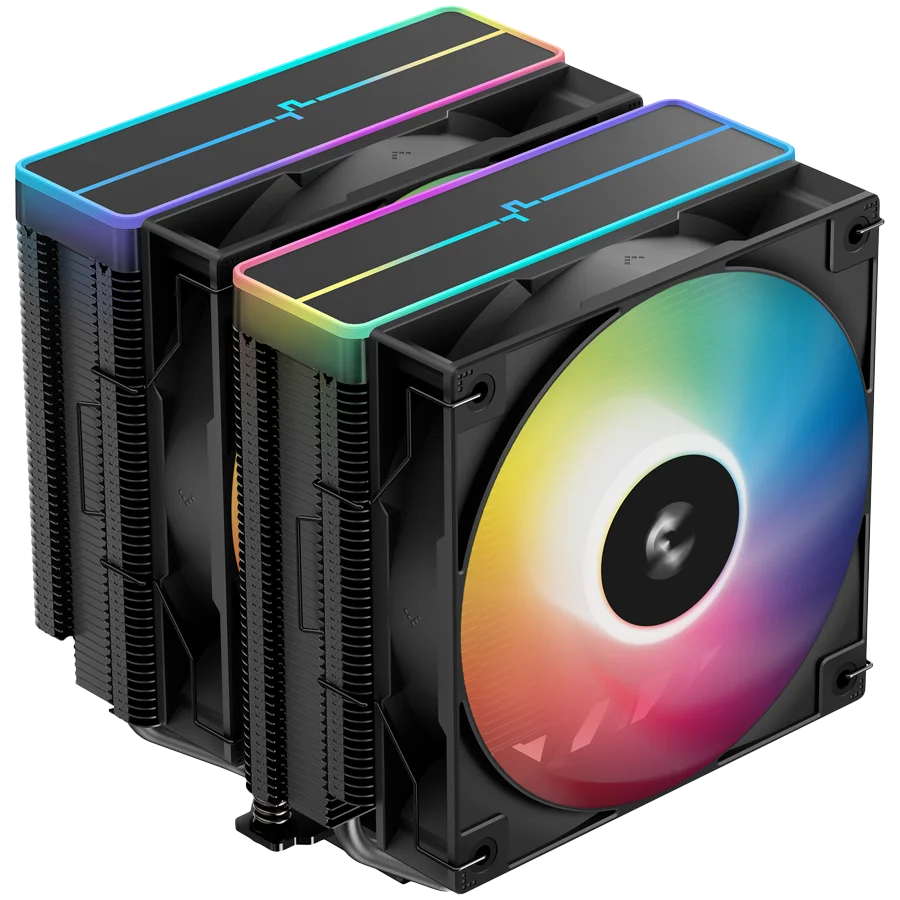 DeepCool AG620 BK ARGB V2, CPU Air Cooler, 2x120mm ARGB PWM Fan, Core Touch Technology 2.0, 6 Heatpipes, LGA1851/1700/1200/115x, AMD AM5/AM4, 129x136x161 mm(LxWxH), 2Y, R-AG620-BKAMMN-GJD