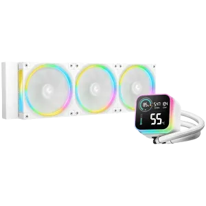 DeepCool LQ360 ULTRA ARGB WH, 360mm CPU Liquid Cooler, 3x120mm FL12 ARGB Fans, LED Screen, Anti-Leak Technology, White, LGA1851/1700/1200/115x, AMD AM5/AM4, 5Y, R-LQ360-WHASMC-G-1