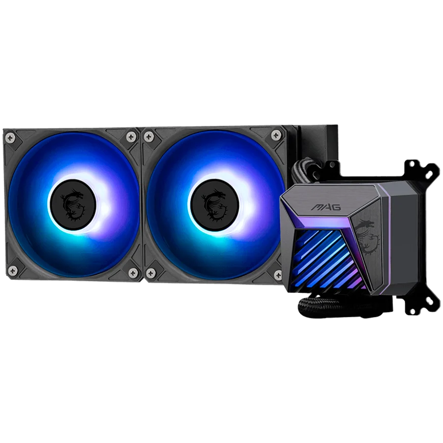MSI MAG CORELIQUID A15 240, 2x120mm Pre-installed ARGB Daisy Chain Fans, Adjustable Offset Kit, Replacable Top Cover, Copper Base Intel LGA 1700/1851, AMD AM5/AM4, 3Y Warranty MSI MAG CORELIQUID A15 240, 2x120mm Pre-installed ARGB Daisy Chain Fans, Adjustable Offset Kit, Replacable Top Cover, Copper Base Intel LGA 1700/1851, AMD AM5/AM4, 3Y Warranty