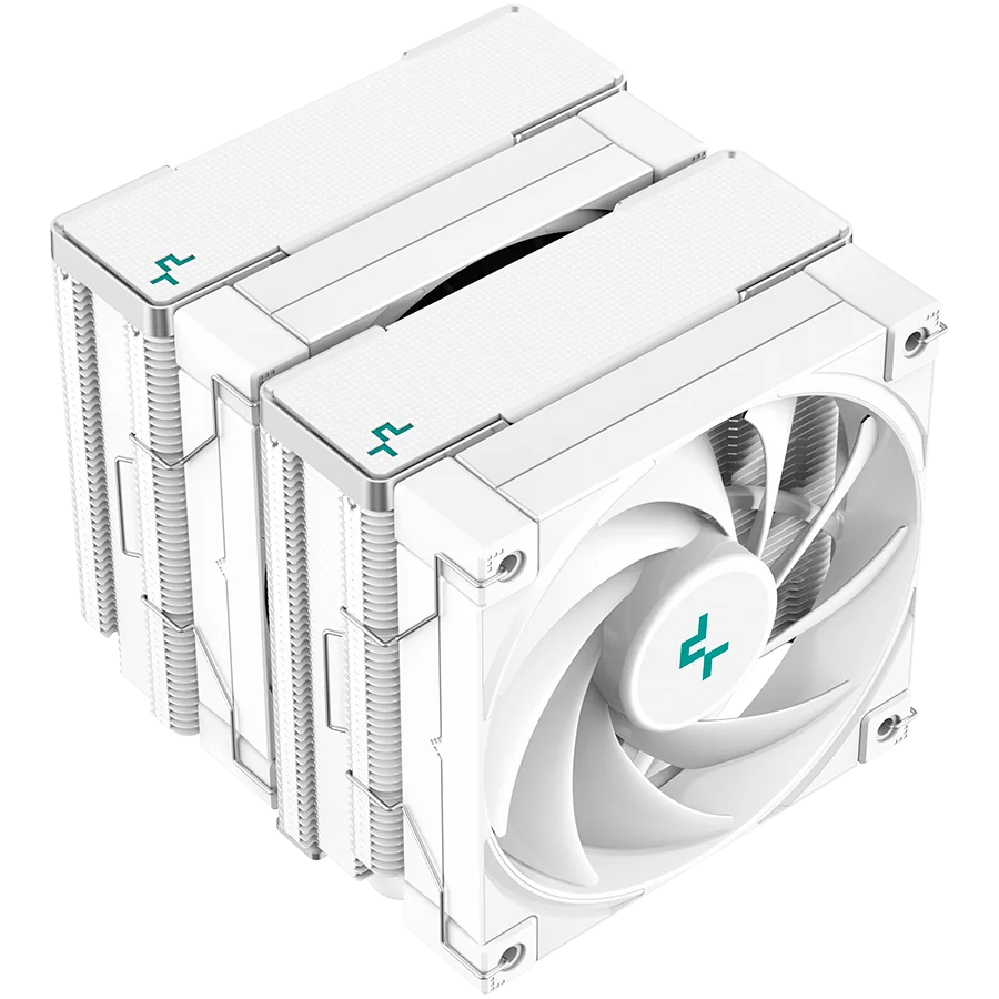 DeepCool AK620 WH, CPU Air Cooler, 2x120mm PWM FDB Fan, TDP 260W, 6 Heatpipes, White, LGA2066/2011-v3/2011/1700/1200/115x, AMD AM5/AM4, 129x138x160 mm(LxWxH), 3Y, R-AK620-WHNNMT-G-1