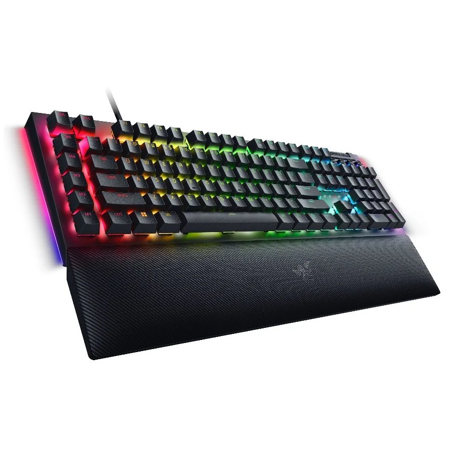 Razer BlackWidow V4 Mechanical Gaming Keyboard, US Layout, Green Switch, Razer Chroma™ RGB, 6 Macro Keys, Lubricated Stabilizers, Media Keys, Magnetic Wrist Rest, Up to 8000 Hz Polling Rate, Detachable Type C Cable