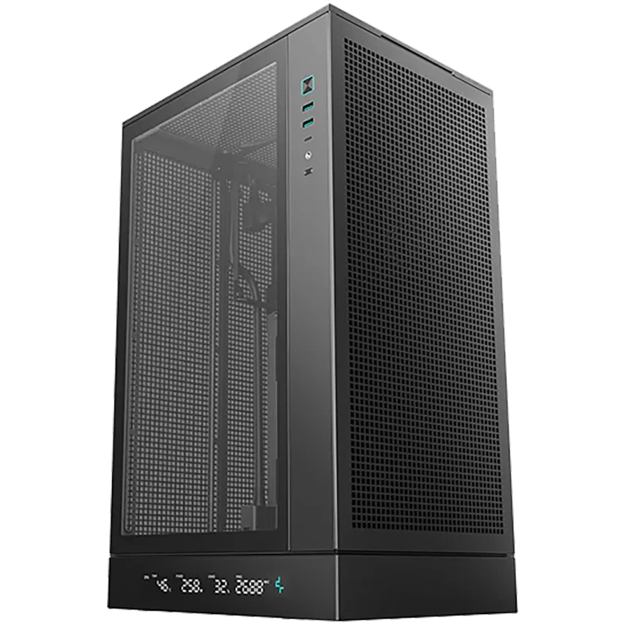 DeepCool CH270 DIGITAL, Mini Tower, Mini-ITX/Micro-ATX, 2xUSB3.0, 1xType-C Gen 2, 1xAudio/Mic, Mesh Panel, Black, R-CH270-BKNDM0-G-1, 2Y