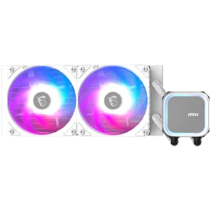 MSI MAG CORELIQUID A13 240 WHITE, 2x120mm Pre-installed ARGB Daisy Chain Fans, Replacable Top Cover, Copper Base Intel LGA 1700/1851, AMD AM5/AM4, 3Y Warranty