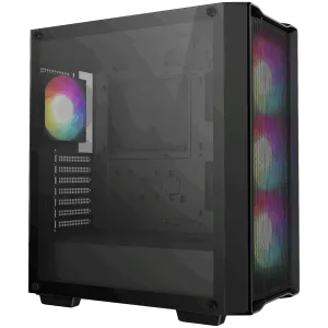 DeepCool CC560 MESH V2, Mid Tower, Mini-ITX/Micro-ATX/ATX, 2xUSB3.0, 1xAudio, 4x120mm Pre-Installed ARGB Fans, Tempered Glass, Mesh Panel, Black, R-CC560-BKAMA4-G-2