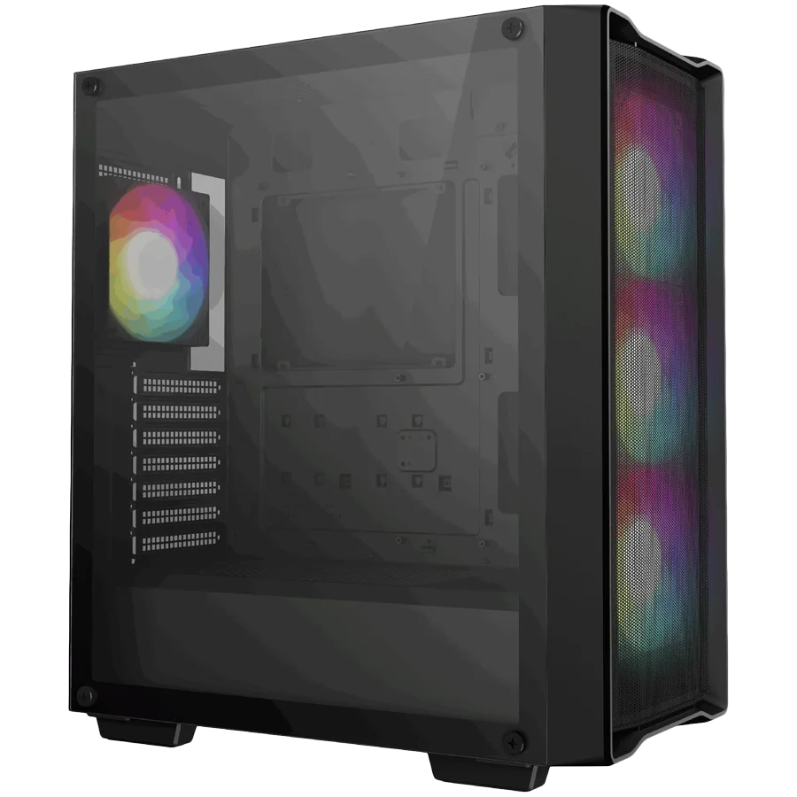 DeepCool CC560 MESH V2, Mid Tower, Mini-ITX/Micro-ATX/ATX, 2xUSB3.0, 1xAudio, 4x120mm Pre-Installed ARGB Fans, Tempered Glass, Mesh Panel, Black, R-CC560-BKAMA4-G-2