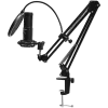 LORGAR Voicer 931, Gaming Microphone, Black, USB condenser microphone with boom arm stand, pop filter, tripod stand. including 1* microphone, 1*Boom Arm Stand with C-clamp, 1*shock mount, 1*pop filter, 1*windscreen cap, 1*2.5m type-C USB cable, 1* Extra t