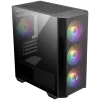 MSI MAG FORGE M100R, M-ATX Tower, M-ATX/ M-ITX, 1x USB 3.2 Gen 1 Type-A, 2x USB 2.0 Type-A, 1x Audio, 1x Mic, Power Button, 4x 120mm ARGB Fans, LED Button, ARGB Control Board, Mesh Panel, Tempered Glass