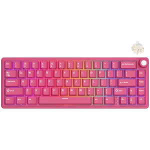 ROYAL KLUDGE R65 Berry Red Gaming Keyboard Cream Switch