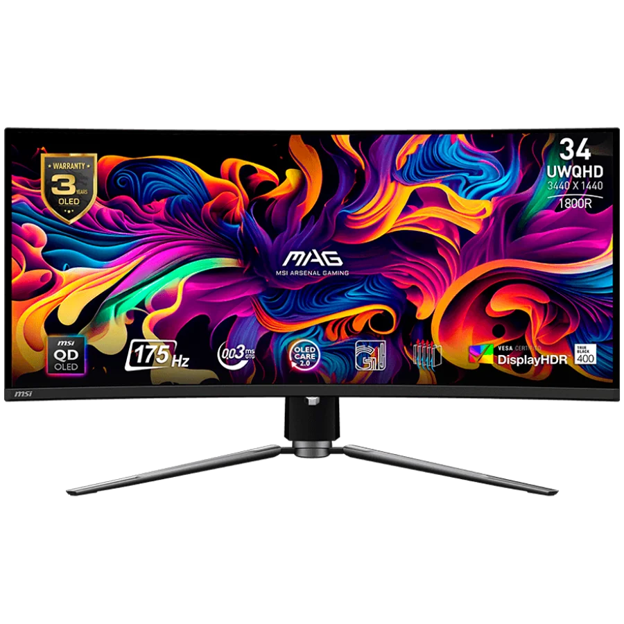 MSI MAG 341CQP QD-OLED Curved Gaming Monitor, 34