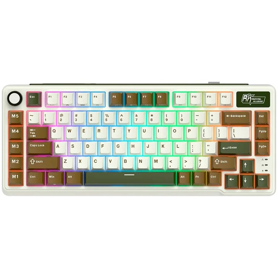 ROYAL KLUDGE RK L75 Palm Green Gaming Keyboard Cream switch
