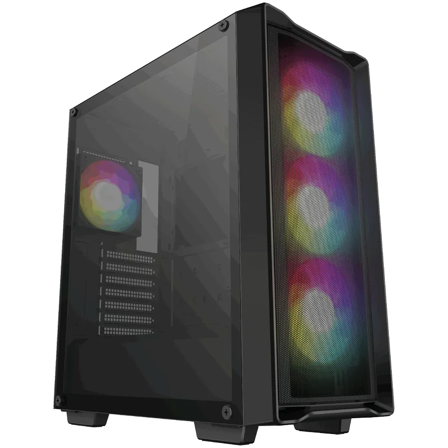 DeepCool CC560 MESH V2, Mid Tower, Mini-ITX/Micro-ATX/ATX, 2xUSB3.0, 1xAudio, 4x120mm Pre-Installed ARGB Fans, Tempered Glass, Mesh Panel, Black, R-CC560-BKAMA4-G-2