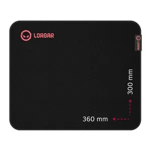Lorgar Main 323, Gaming mouse pad, Precise control surface, Red anti-slip rubber base, size: 360mm x 300mm x 3mm, weight 0.21kg