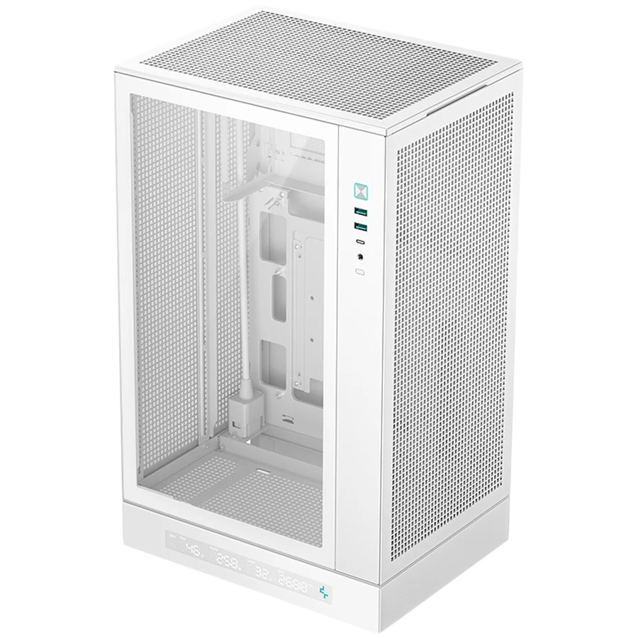 DeepCool CH270 DIGITAL WH, Mini Tower, Mini-ITX/Micro-ATX, 2xUSB3.0, 1xType-C Gen 2, 1xAudio/Mic, Mesh Panel, White, R-CH270-WHNDM0-G-1, 2Y