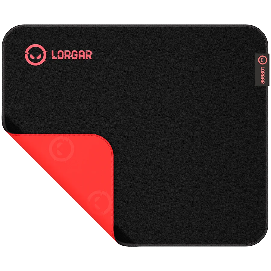 Lorgar Main 323, Gaming mouse pad, Precise control surface, Red anti-slip rubber base, size: 360mm x 300mm x 3mm, weight 0.21kg