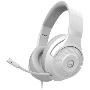 LORGAR Noah 101, Gaming headset with microphone, 3.5mm jack connection, cable length 2m, foldable design, PU leather ear pads, size: 185*195*80mm, 0.245kg, white