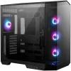 MSI MAG PANO 100R PZ, Mid-Tower, ATX/M-ATX/ITX, 2x USB 3.2, 1x USB Type-C 20Gbps, 1x Audio/Mic, LED Button, 3x 120mm Reverse Blade ARGB + 1x 120mm ARGB Fans, ARGB Fan Hub, Mesh Panel, Tempered Glass, Black