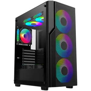 Chassis FC-C01 ARGB 7 slots; 1x Type-C, 3x USB 3.0; 3 x12cm ARGB front;  1 x12cm ARGB back; Without PSU