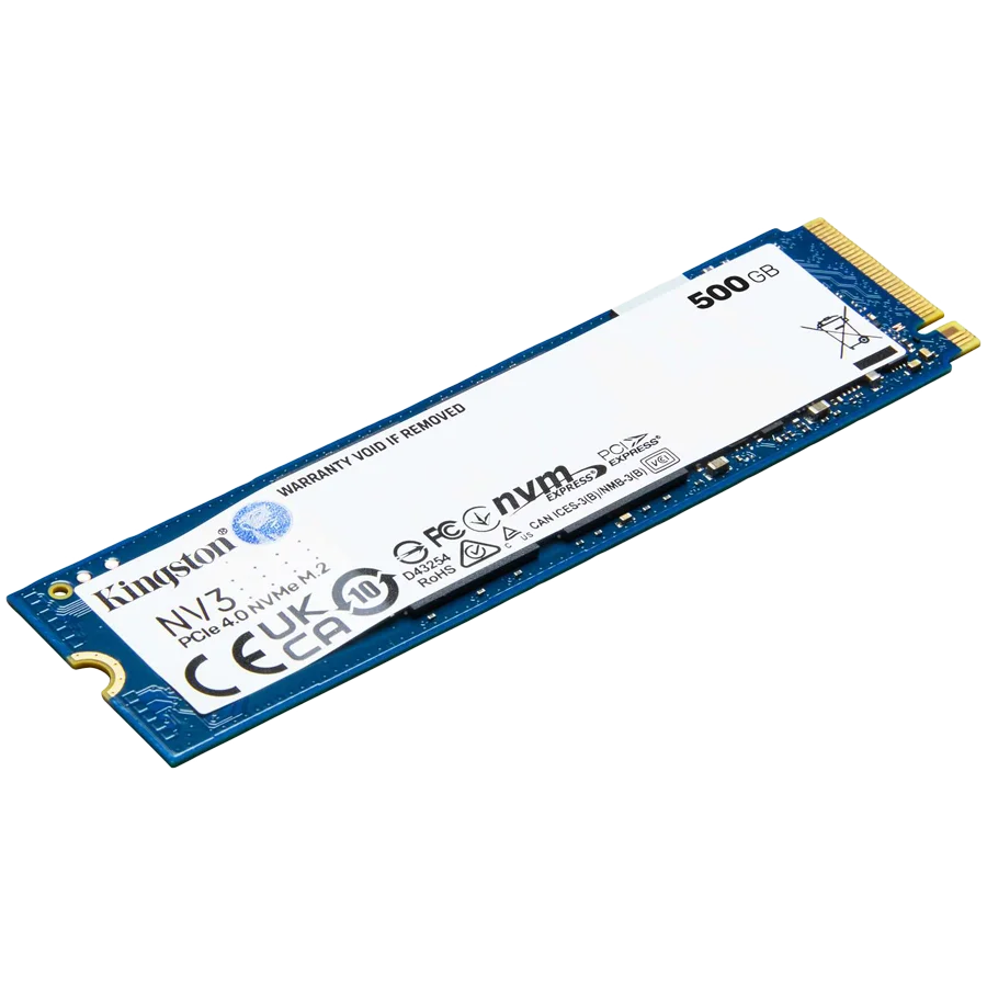 Kingston 500GB NV3 SSD M.2 2280 PCIe 4.0 NVMe, Read: 5,000/ Write: 3,000MB/s