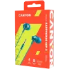 CANYON Stereo earphones with microphone, metallic shell, 1.2M, blue-green