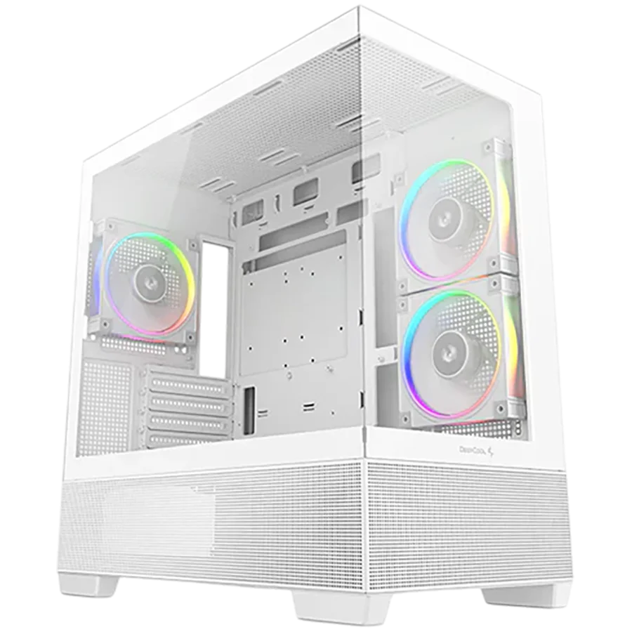 DeepCool CG380-3F WH, Mid Tower, Mini-ITX/Micro-ATX(Rear Connector), 2xUSB3.0, 1xUSB Type-C, 1xAudio, 3x120mm Pre-Installed ARGB Fans, Tempered Glass, Mesh Panel, White, R-CG380-WHAGM3-G