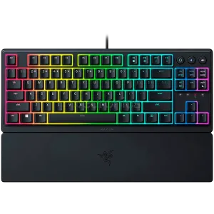 Razer Ornata V3 Tenkeyless, Low Profile Gaming Keyboard, US Layout, 8 Razer Chroma™ RGB Lighting Zones, Dedicated Media Keys, UV-coated ABS Keycaps, 1000 Hz Ultrapolling, Durable spill-resistant design, Braided fiber cable