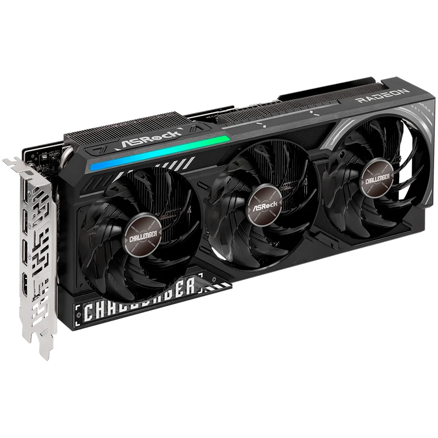 ASROCK Video Card AMD Radeon RX 9070 XT Challenger 16GB GDDR6 256-bit, 1x HDMI, 3x DP, 2x 8-pin PWR connector, PCIe 5.0 x16, recommended PSU 800W, 290 x 23 x 56 mm, 2.8-slot, 90-GA61ZZ-00UANF