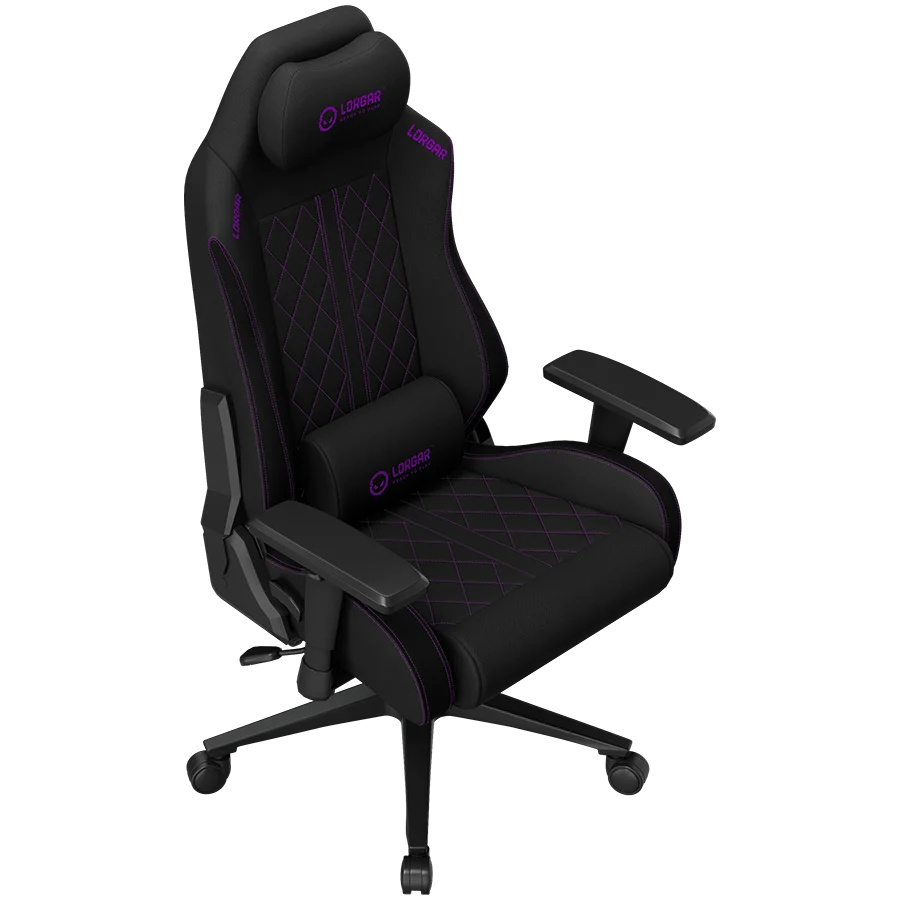 LORGAR CHA41, Ergonomic Gaming Chair Advanced, premium anti-stain fabric, Black/purple