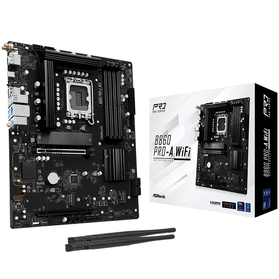 ASROCK B860 PRO-A WIFI, Socket 1851, 4x DDR5, WiFi, Bluetooth, ATX