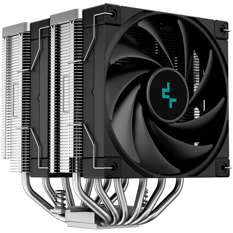 DeepCool AK620, CPU Air Cooler, 2x120mm PWM Fan, TDP 260W, 6 Heatpipes, LGA2066/2011-v3/2011/1700/1200/115x, AMD AM5/AM4, 129x138x160 mm(LxWxH), 3Y, R-AK620-BKNNMT-G