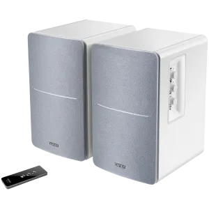 Edifier R1280T 2.0 Bookshelf Speakers, RCA, 0.5-inch Tweeters, 4-inch Drivers, 42W (RMS), Control Knobs and Remote Control, White Edifier R1280T 2.0 Bookshelf Speakers, RCA, 0.5-inch Tweeters, 4-inch Drivers, 42W (RMS), Control Knobs and Remote Control, White
